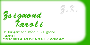 zsigmond karoli business card